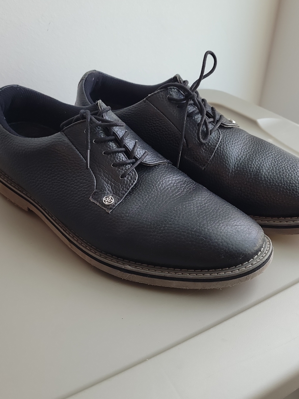 G/Fore Golf Shoes Men's 13 Gallivanter Onyx Black Pebble Leather G4MC20EF01